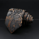 Gravata Paisley Preto e Ouro